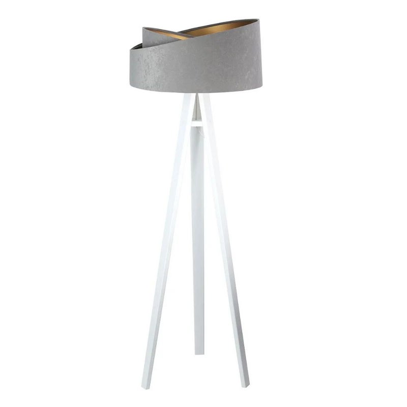 Lampa stojąca GEMSTONE szara/złota/biała