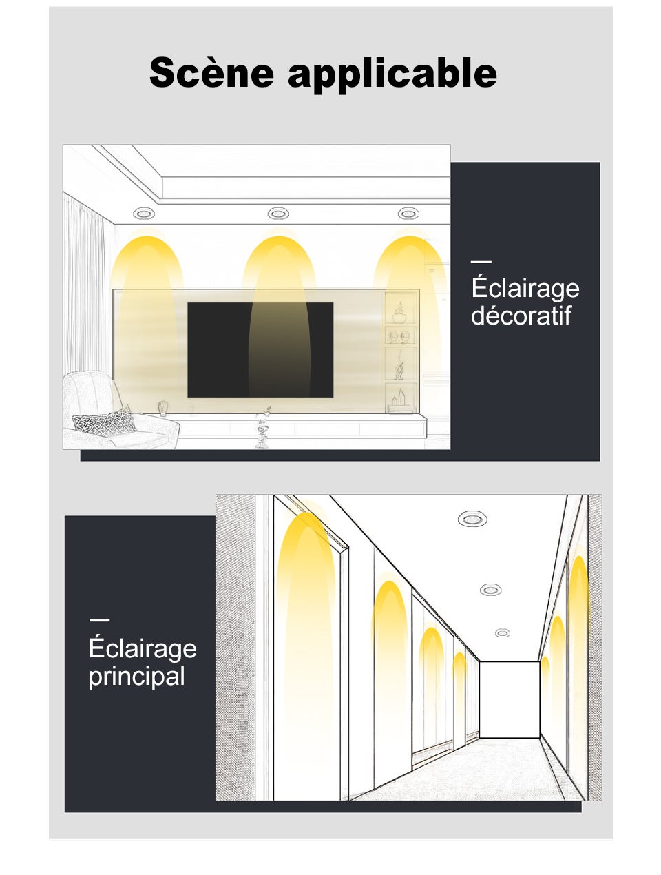 Set di 10 - Faretto LED orientabile da incasso, trasformatore integrato bianco neutro da 7W 4000K per soffitto - 4