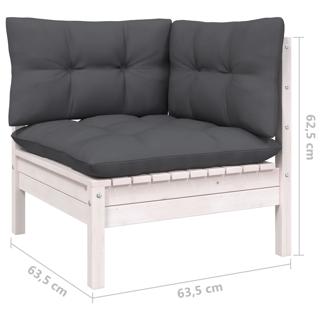 Maison Exclusive - Salon de jardin 3 pcs avec coussins Bois de pin massif - 7