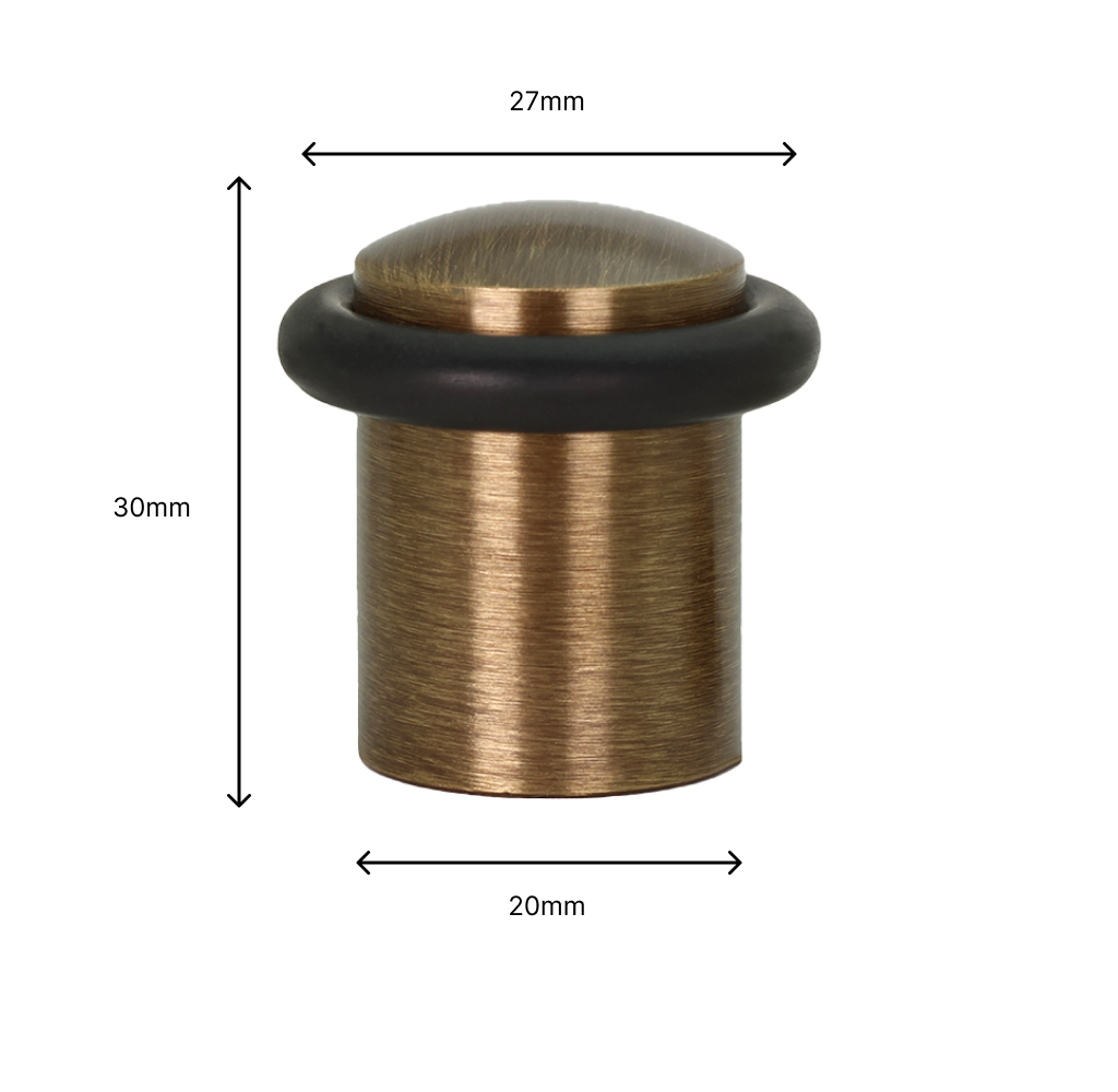 Lot de 4 butées de porte 20 x 30 mm pour sol, cuir laiton avec caoutchouc de protection, montage à vis, Herrajes EVI - 4