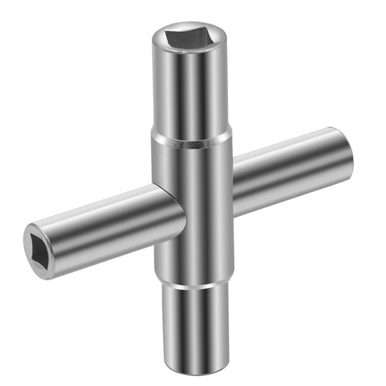 Zestaw 4 kwadratowych kluczy do czyszczenia skrzynek elektrycznych, gazowych i wodnych, wymiary wewnętrzne: 6,5 mm-9 mm, stop cynku.