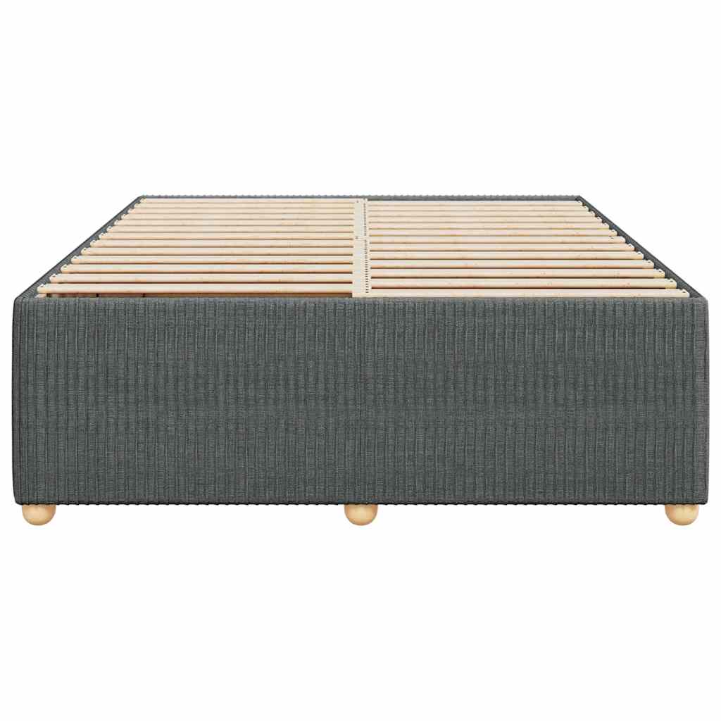Cadre de lit sans matelas, tissu, gris foncé, pour la chambre, 160 × 200 cm - 4