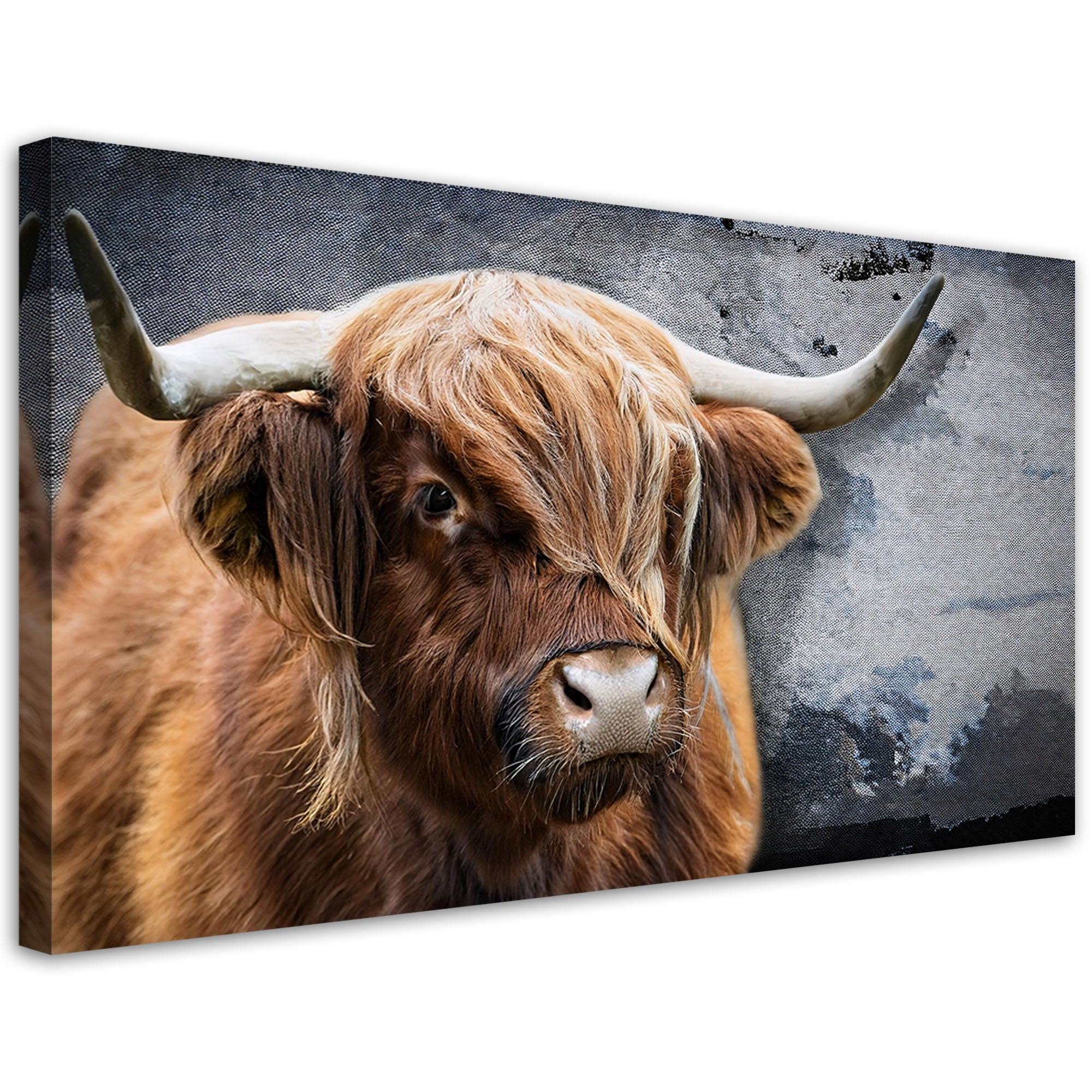Tableau sur toile vache animaux sauvages paysage impression
