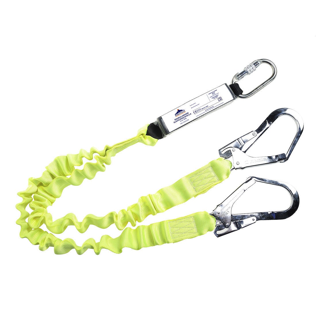 Portwest Double Bungee Energy Absorbing Lanyard Jaune Unique - 2