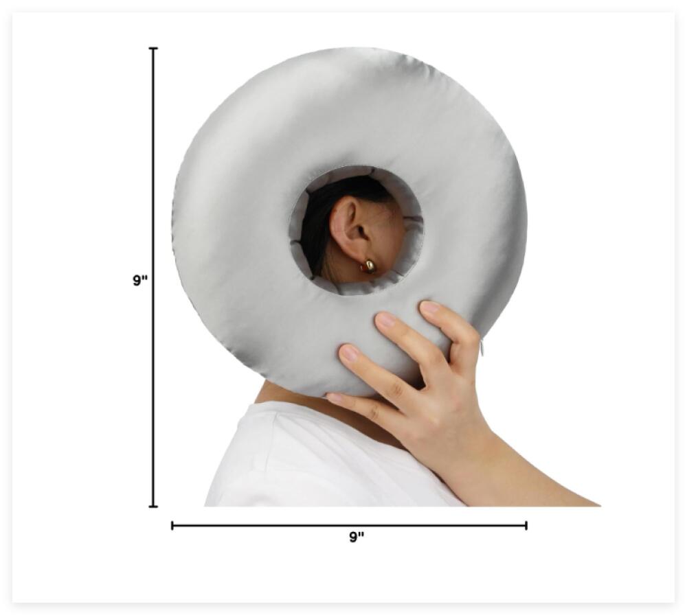 Cuscino Con Foro Per Piercing E Orecchie - Antidolorifico, In Cotone, Per Dormire Sul Fianco, Colore Azzurro Cielo