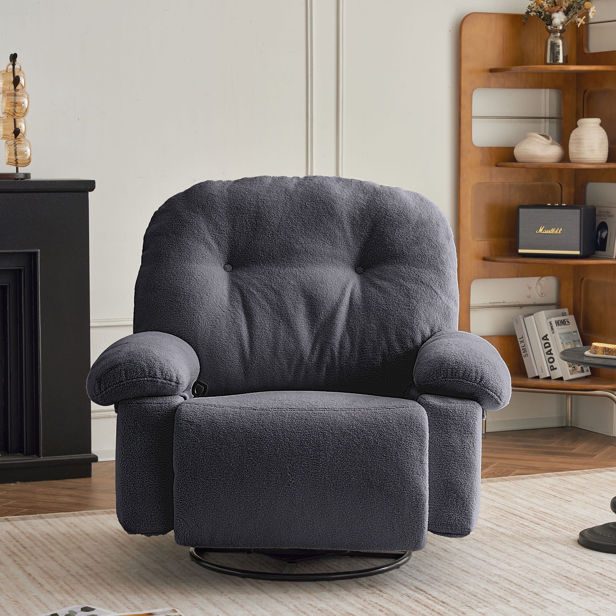 Fauteuil Relax électrique Marron Avec Repose-pieds Et Poche Latérale