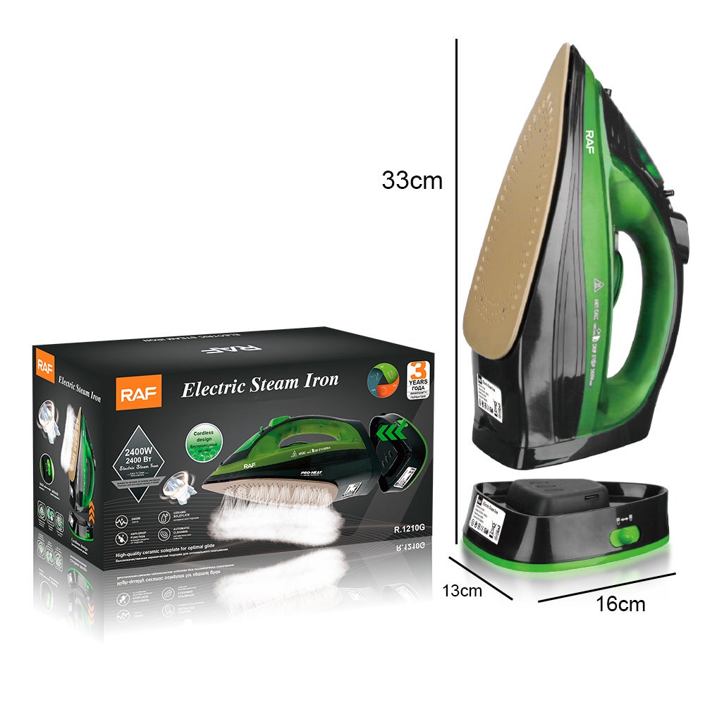 Set 2 ferri a vapore filo/senza filo, portatili e handheld, macchina stirante casa, stiro rapido ed efficace, ideale per tutti i tipi di tessuti - 2