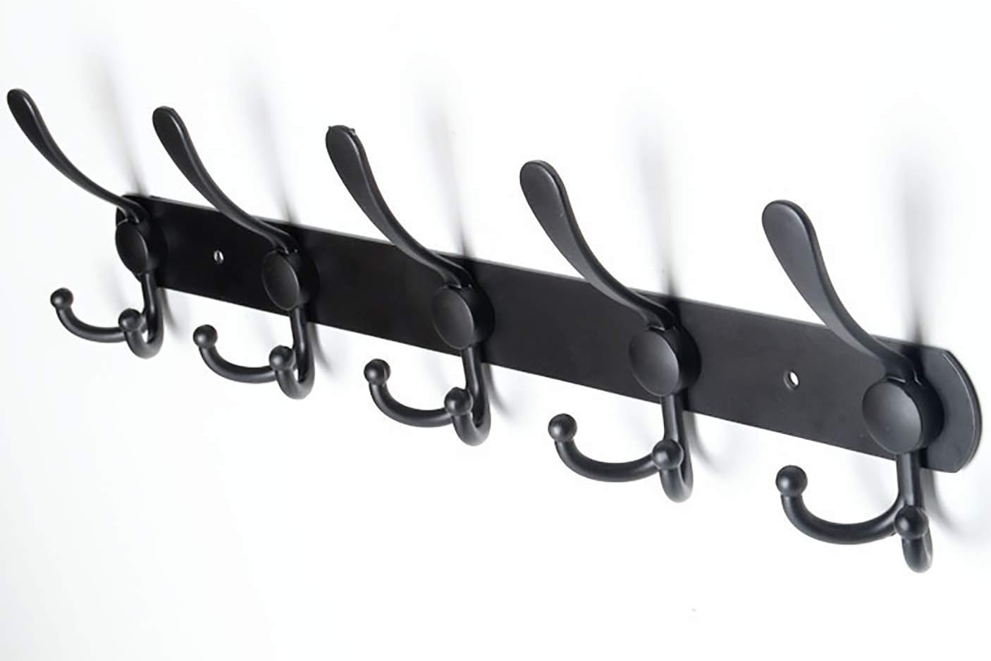 Sayoneyes Appendiabiti Da Parete Nero – 10 Ganci Tripli In Acciaio Inox – Porta Capi E Accessori – 81,9 Cm – Rustico E Resistente - 2