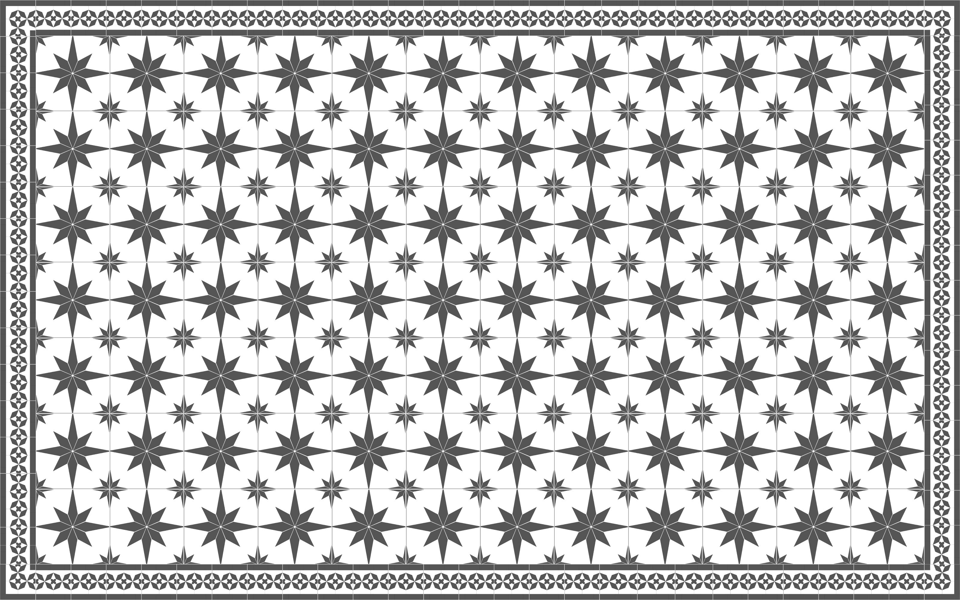 Tapis PVC intérieur/extérieur Étoiles 200x300 cm - PVC imprimé, lavable, ignifuge, pour le salon ou la cuisine, style hydraulique - 2