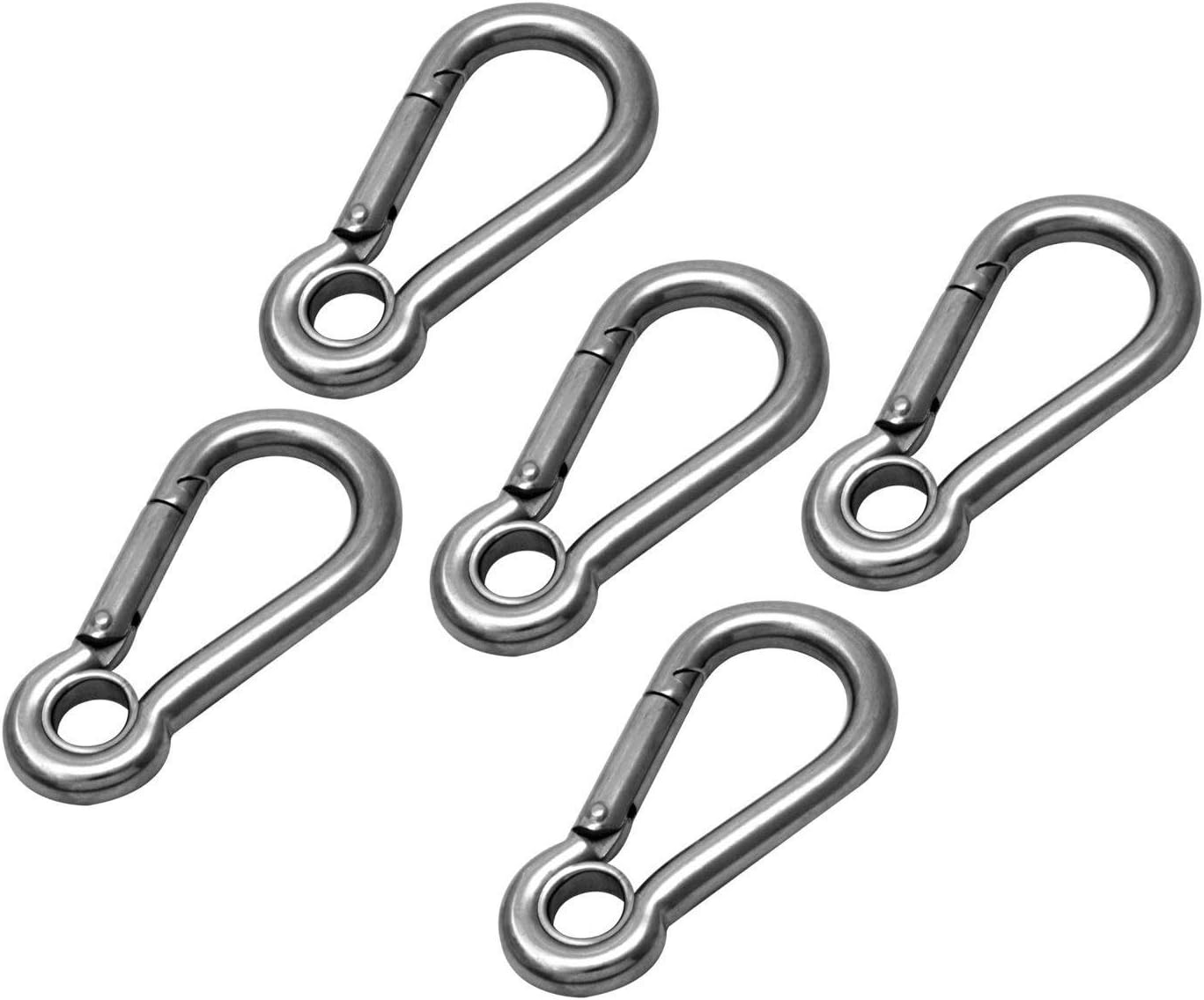 Zestaw 5 karabinków ze stali nierdzewnej 5 mm x 50 mm