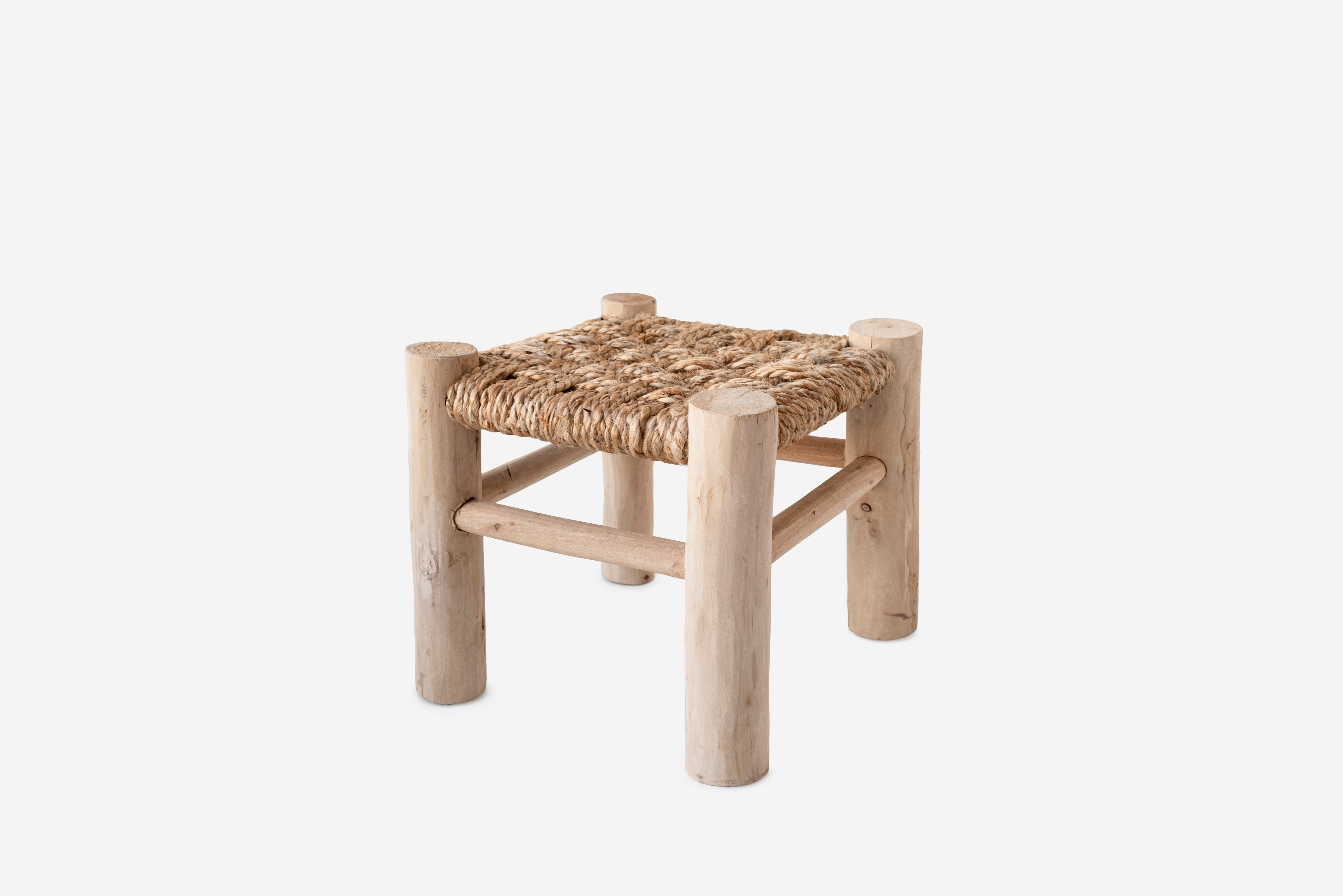 Stołek z włókien naturalnych 30x30x30 cm – Siedzisko z juty ręcznie wykonane, dekoracyjne