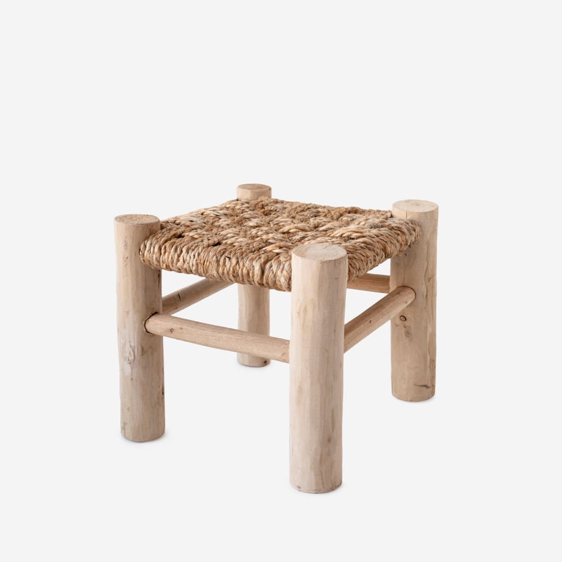 Stołek z włókien naturalnych 30x30x30 cm – Siedzisko z juty ręcznie wykonane, dekoracyjne