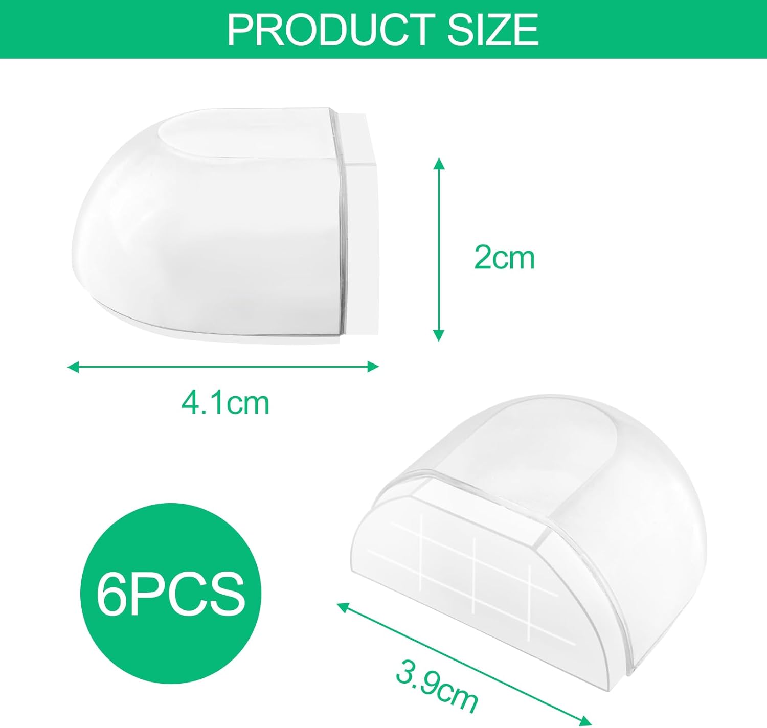 6 Pièces Butee de Porte Interieur, Arret de Porte Adhesive, Butoir de Stop Porte Sol, Arrêt de Porte Transparent pour Tous les Sols Durs, Butée - 2