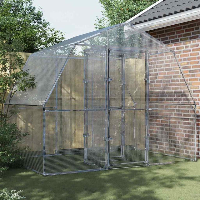 Gaiola para pássaros com porta aço galvanizado prateado