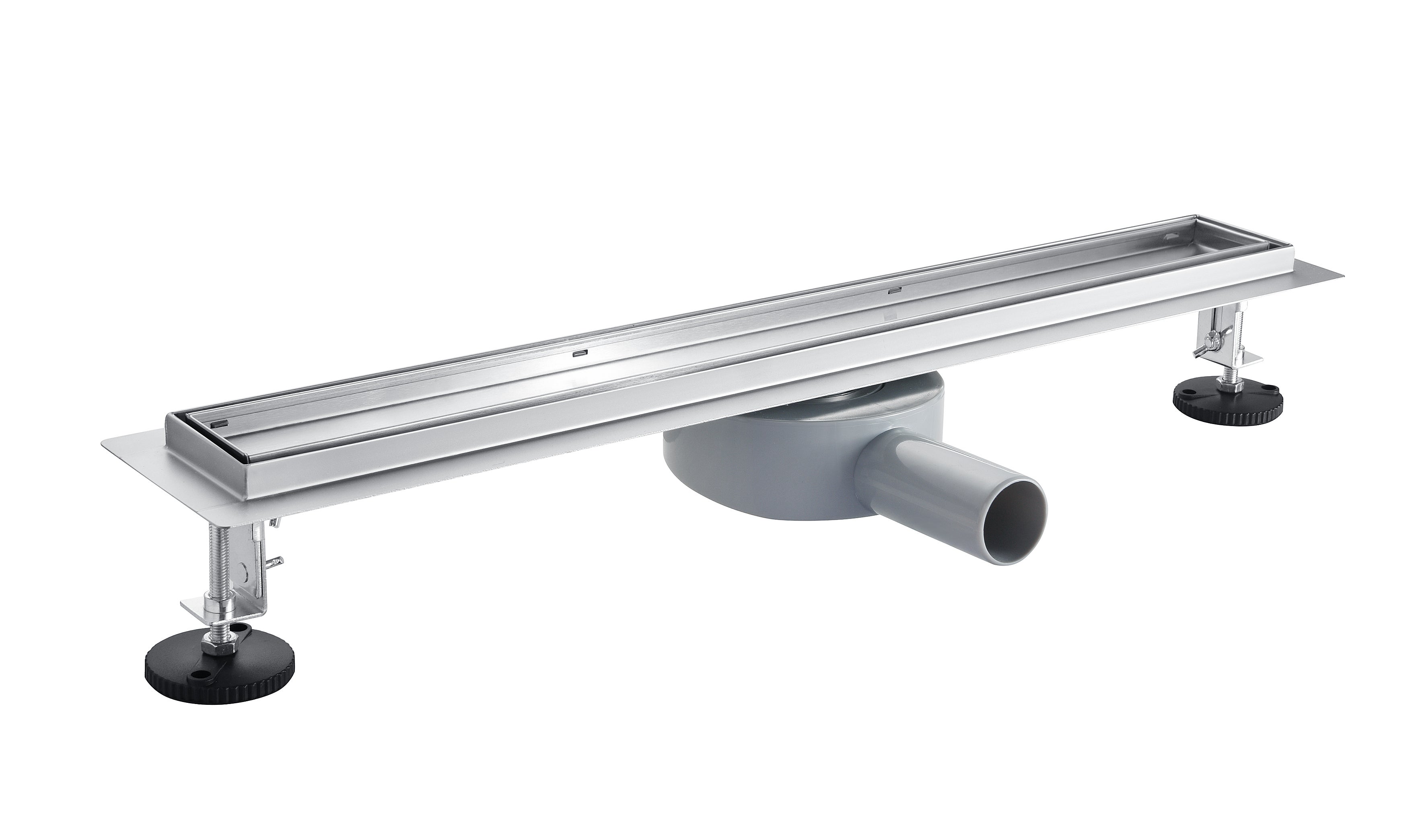 AICA caniveau de douche en acier inoxydable italien 2 en 1+siphon 360°, Siphon de drainage, réglable en hauteur avec désodorisant - 100 cm - 6