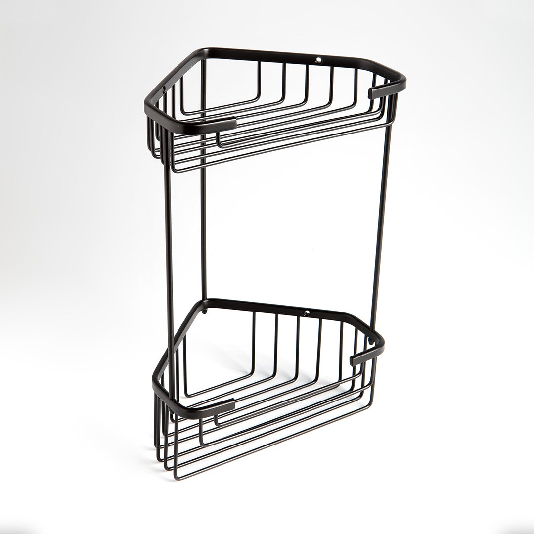 Étagère de rangement en acier inoxydable noir, étagère de rangement d'angle de salle de bain, rangement pour la maison, accessoires de salle de bain | Leroy Merlin