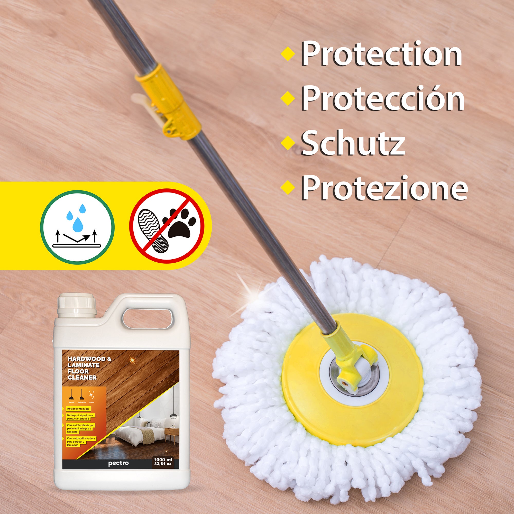 Abrillantador protector para suelos de madera, parquet y laminado 1000ml - 2