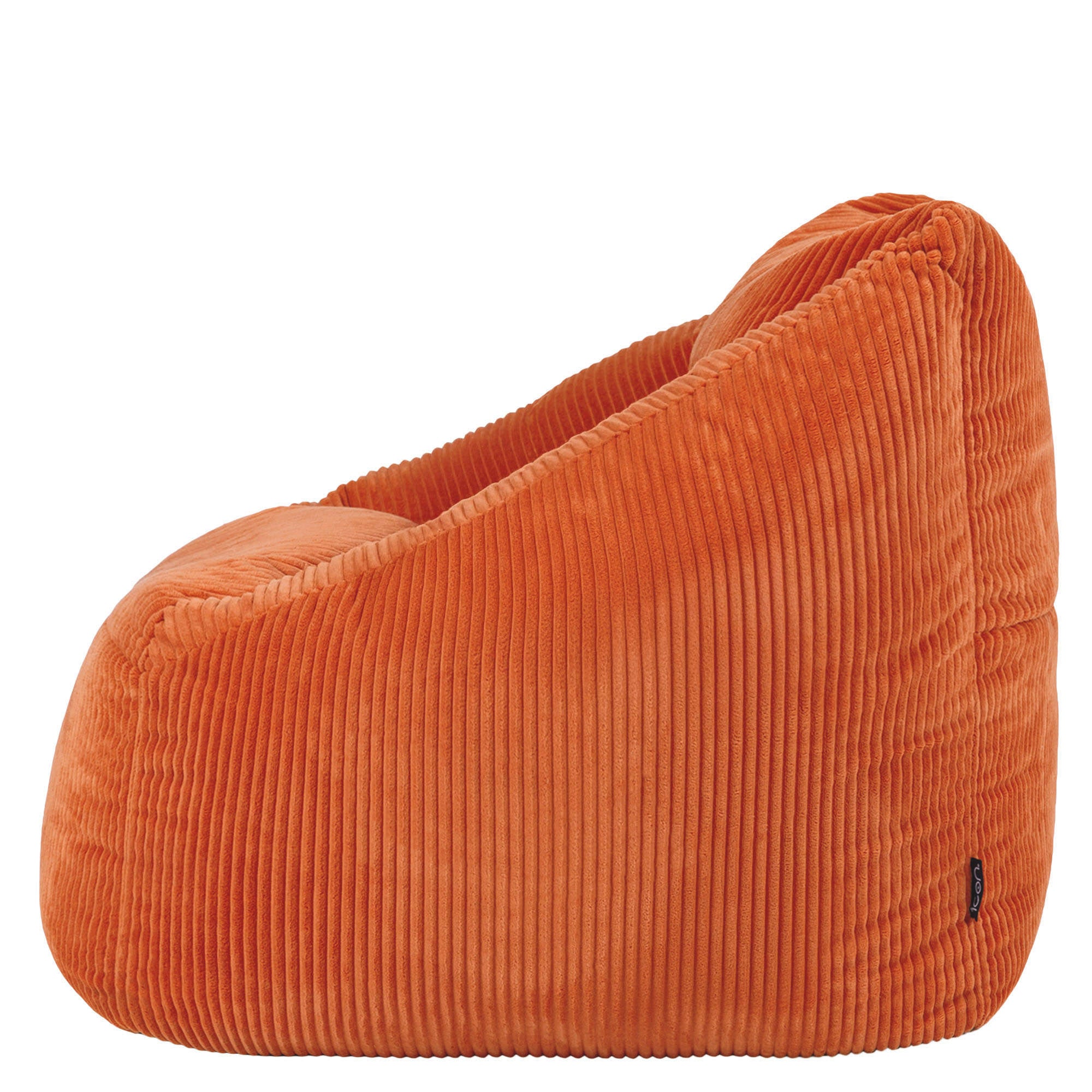 Pouf fauteuil salon avec repose-pied carré Icon velours côtelé orange 97x84cm Oeko-Tex® - 5