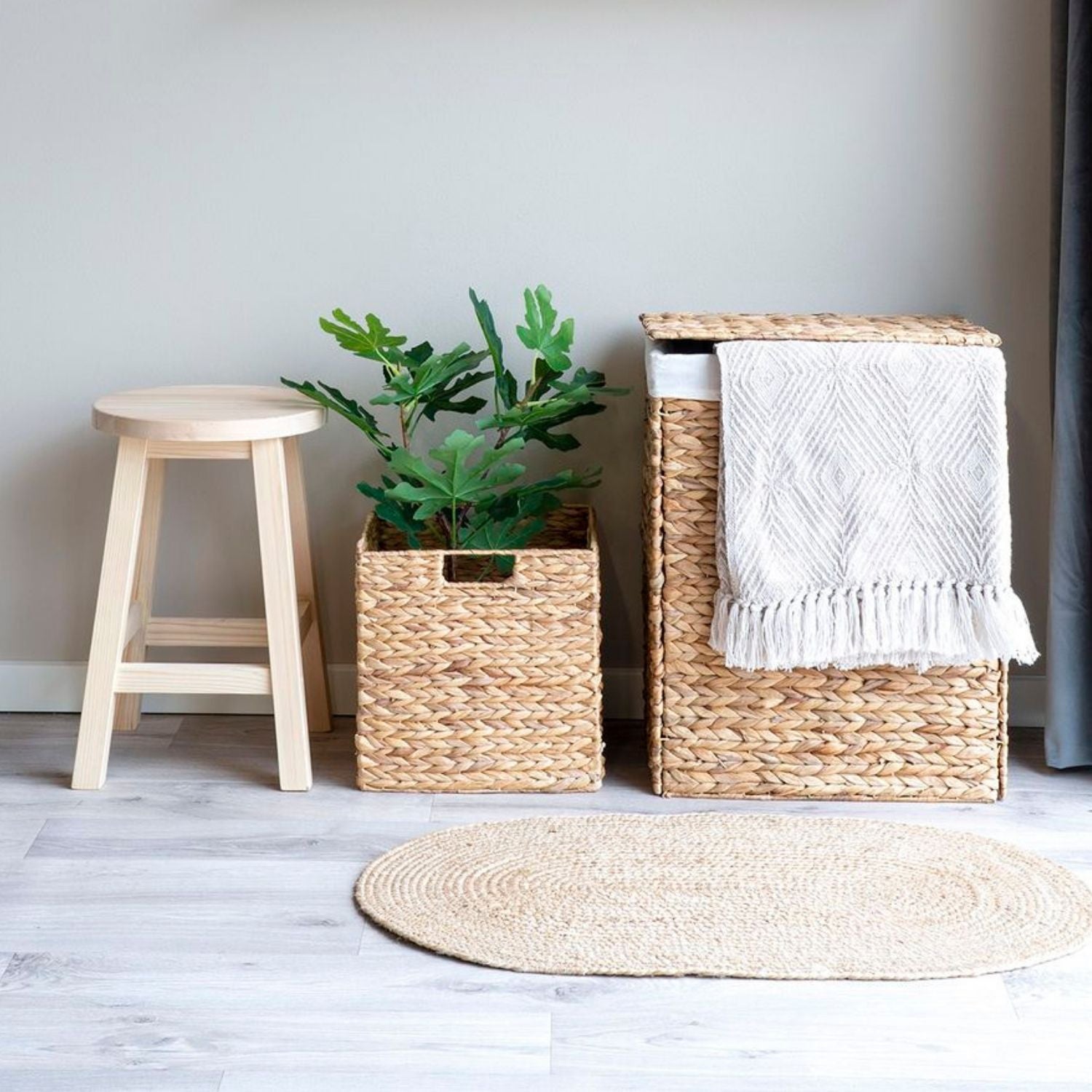 Panier pliable en jacinthe d'eau 30 x 30 x 30 cm - House Nordic - 3