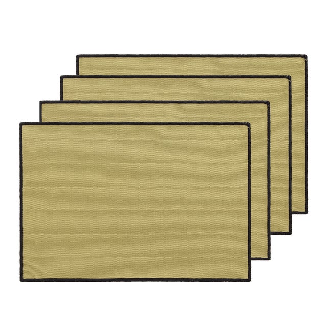 Pack 4 manteles individuales lisos, salvamantel 100% algodón 35x50 cm verde