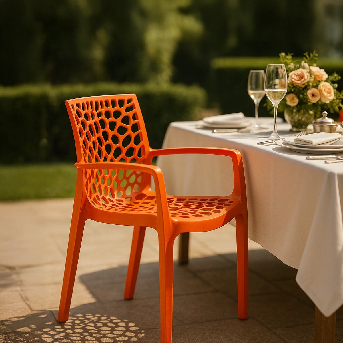 Chaise en polypropylène accoudoirs jardin café Grand Soleil Gruvyer Arm - 2