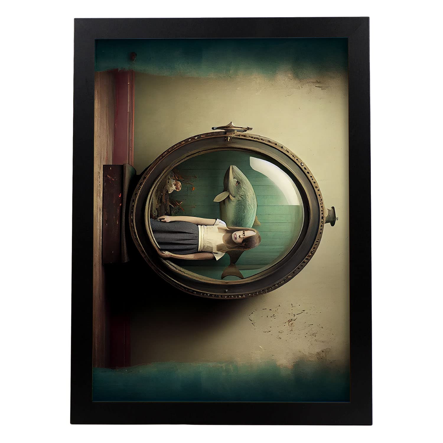 Nacnic poster ojo de buey en estilo surrealismo cinematográfico ilustraciones y grabados de historieta abstracta y artística para a3 marco negro
