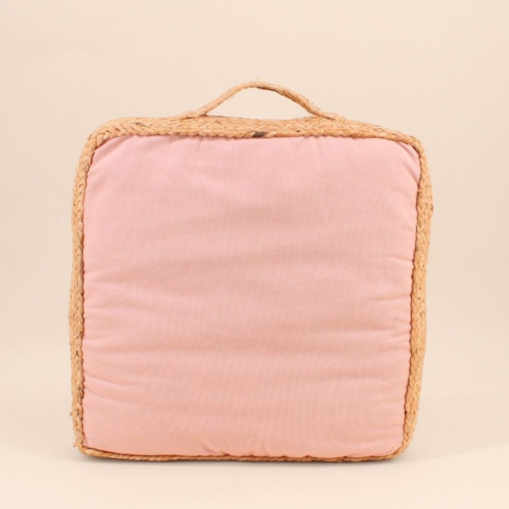 Coussin de sol en tissu et jute 40x40cm - Ornami - 5