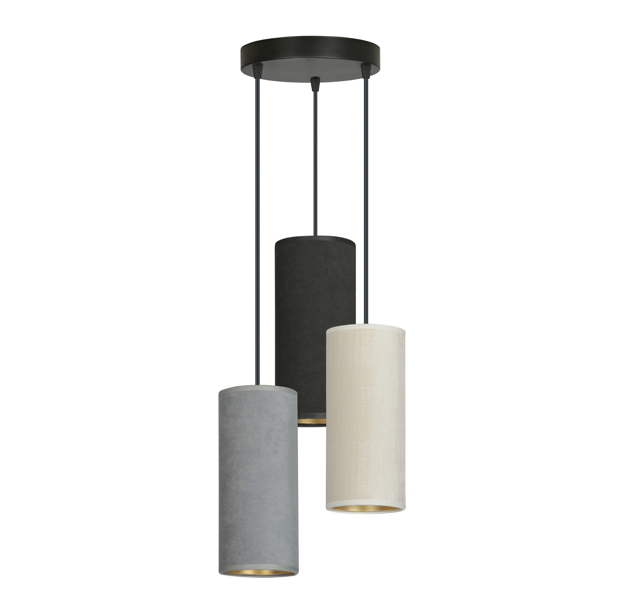 Lampa wisząca BENTE czarna-wielokolorowy 3xE27x15W tkanina wym:100x35x35cm IP20 Emibig