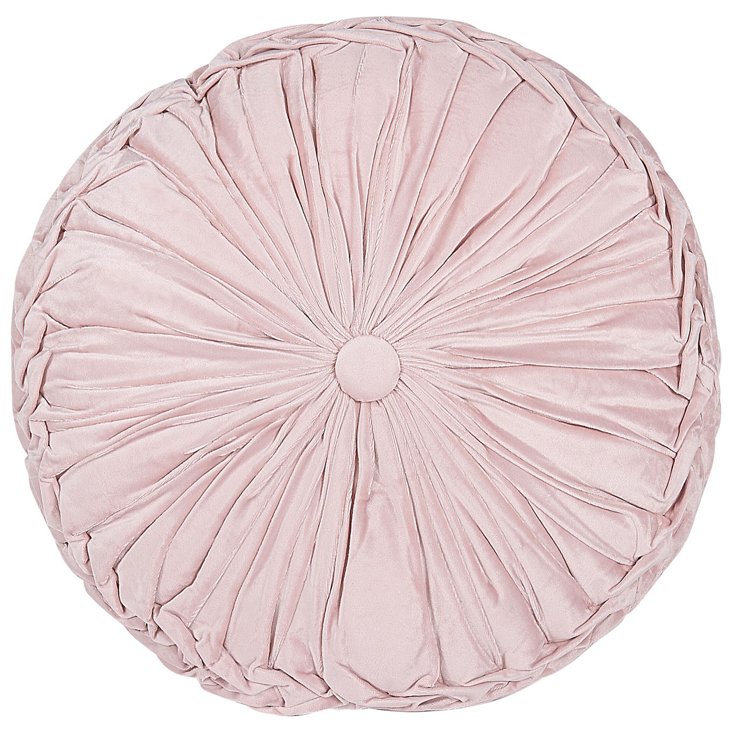 Beliani cojín decorativo udala 40 x 40 cm rosa liso