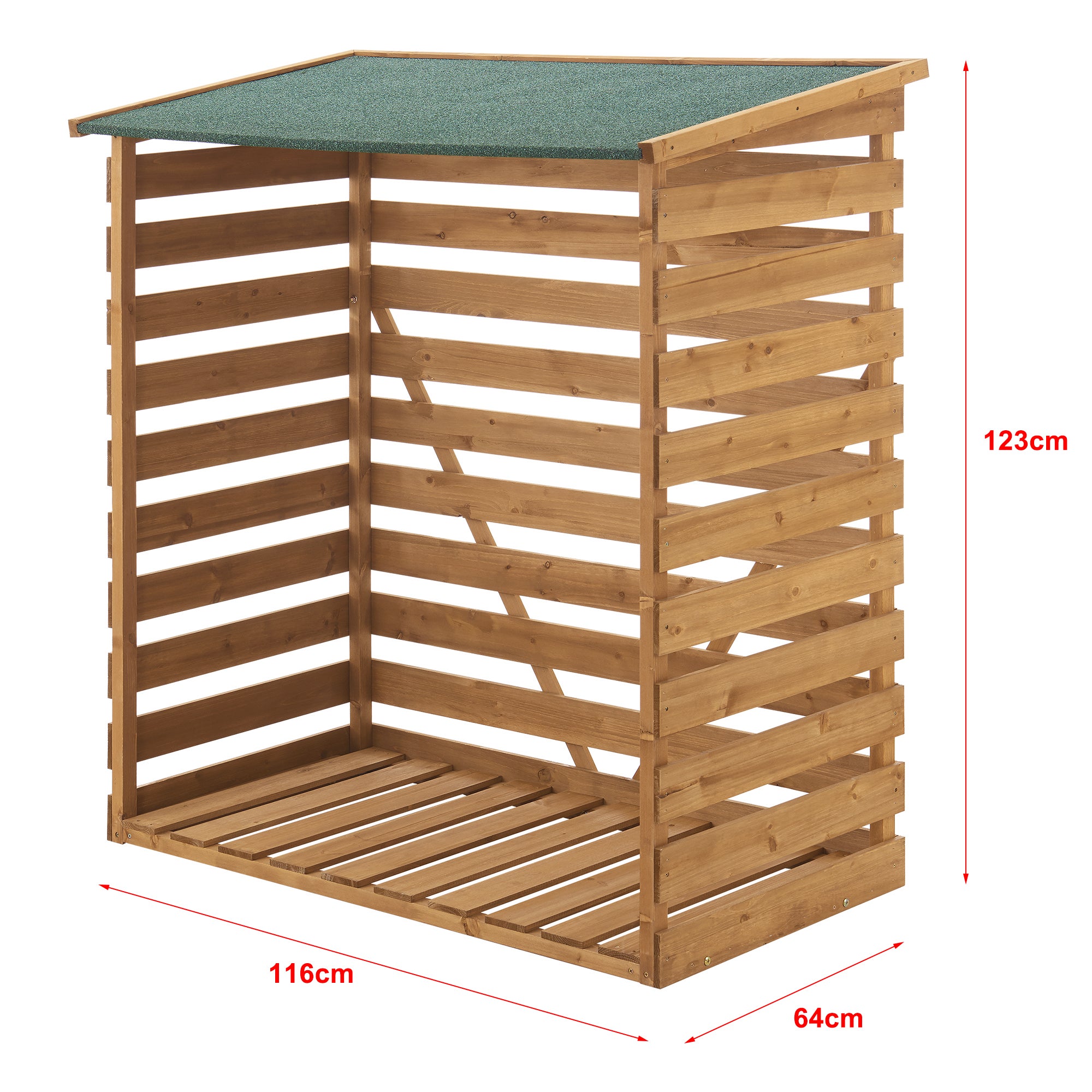 Abri-bûches couvert sapin 123 x 116 x 64 cm [en.casa] - 3