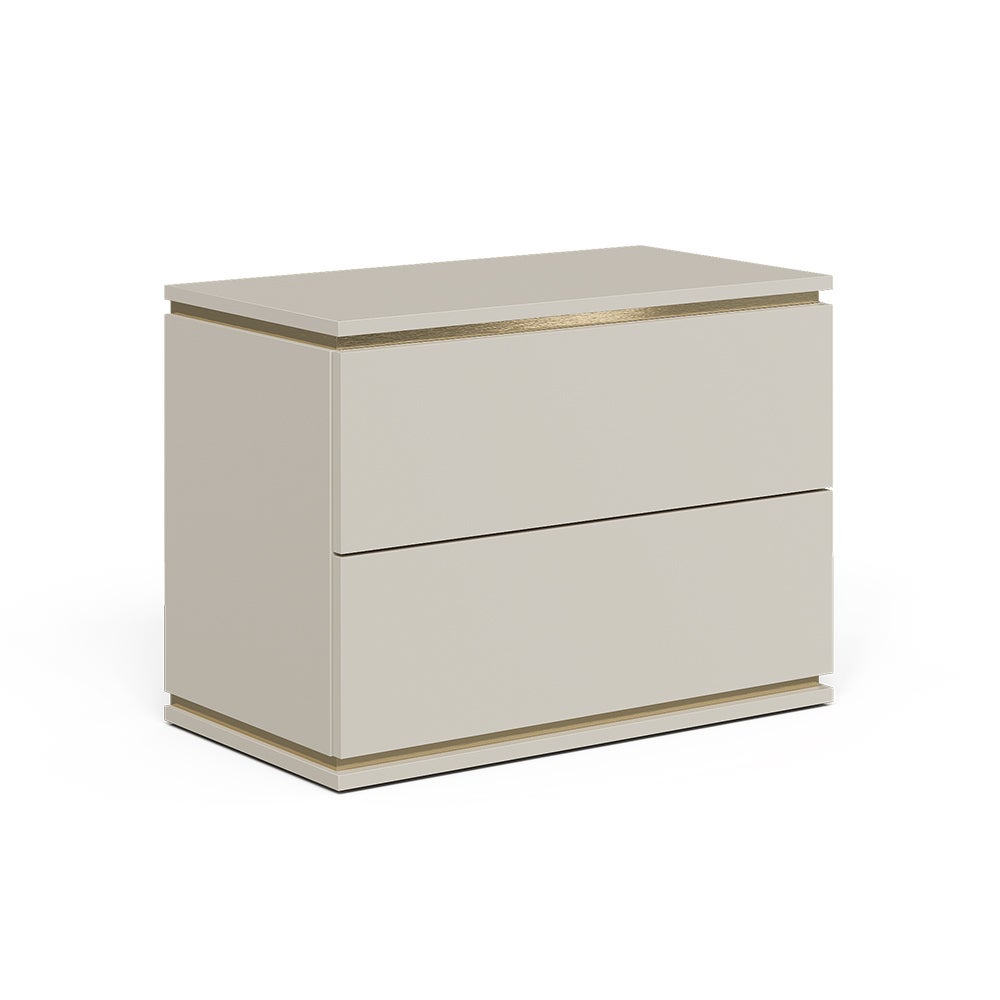 Vicco Stolik nocny Linette, Kaszmir, 66 x 48.6 cm z 2 szufladami