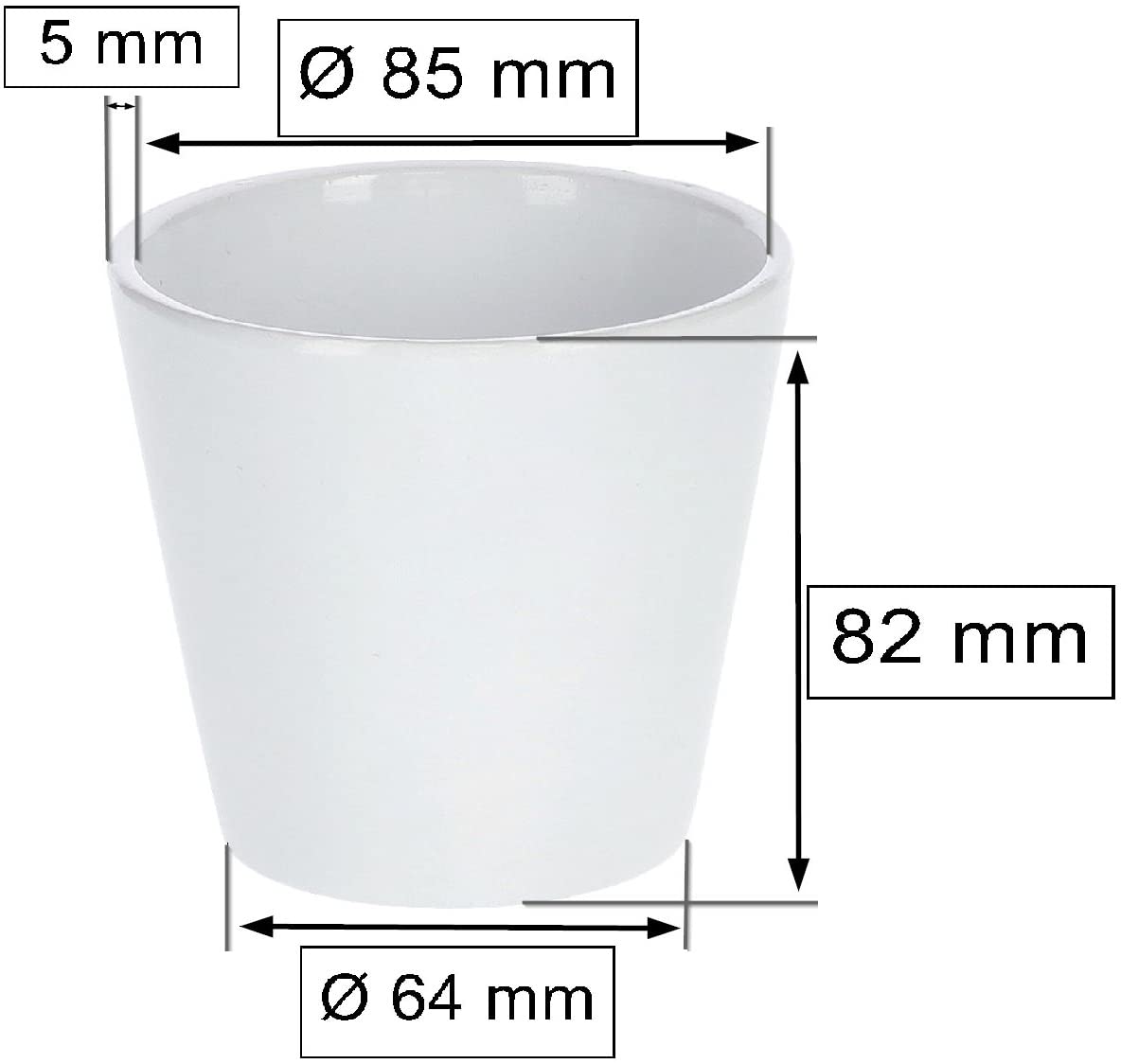 Zestaw 2x doniczka donica osłonka ceramiczna na kwiaty rośliny biała fi 9cm - KOTARBAU - 2