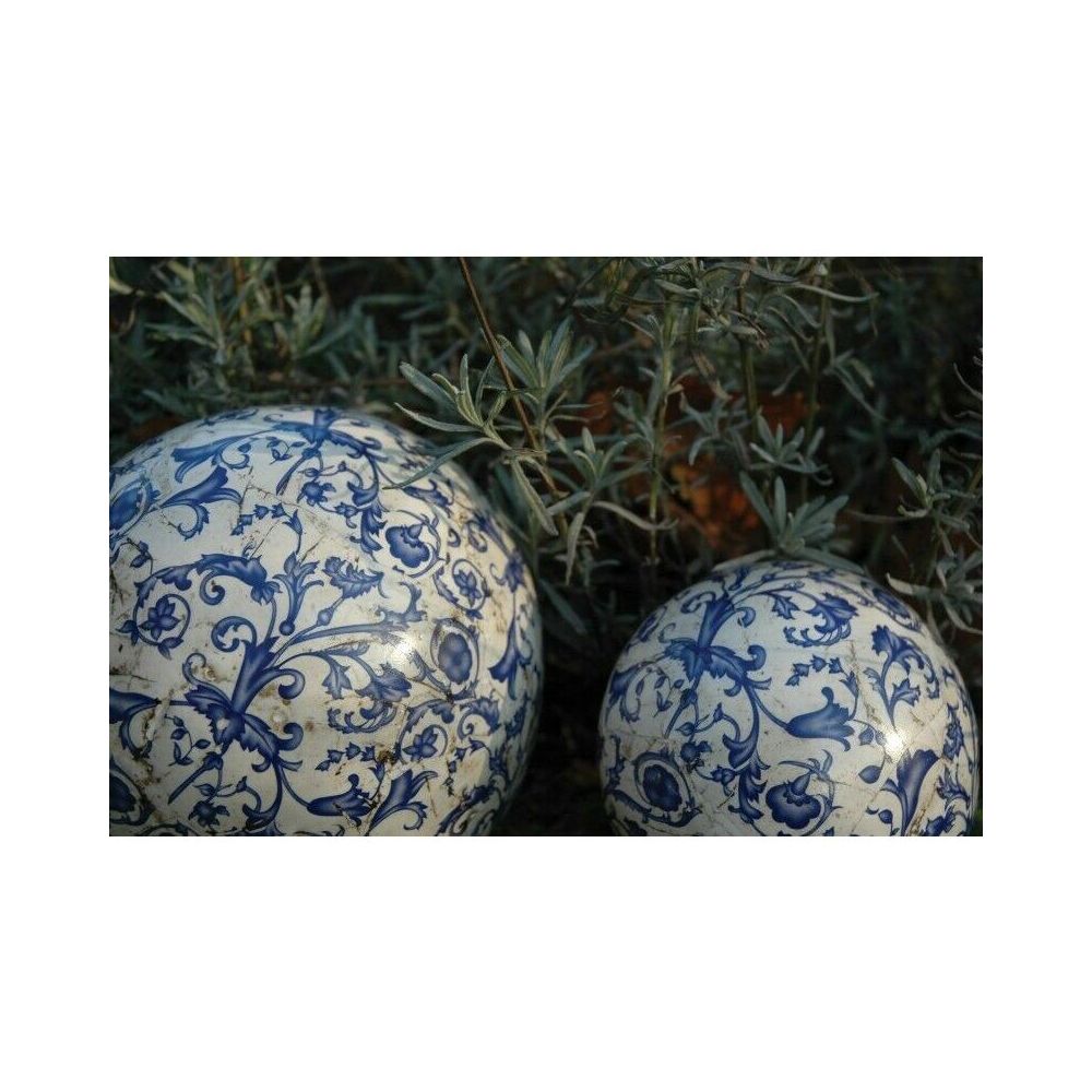 Boule en céramique Bleu 18 cm Esschert Design BV - 5