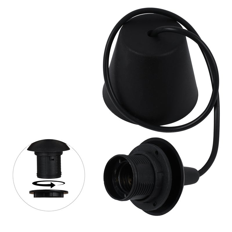 Zawiesie do lampy wiszącej stożek 75cm oprawka grzybek E27 czarna