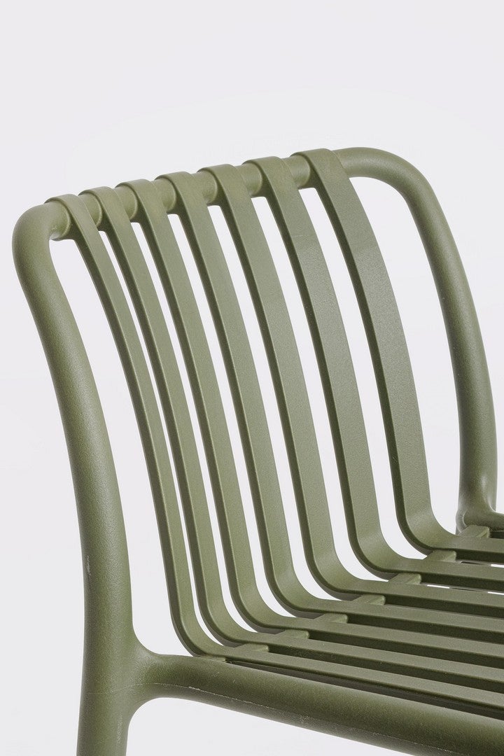 Tabouret d'extérieur en polypropylène résistant aux UV, vert - 6