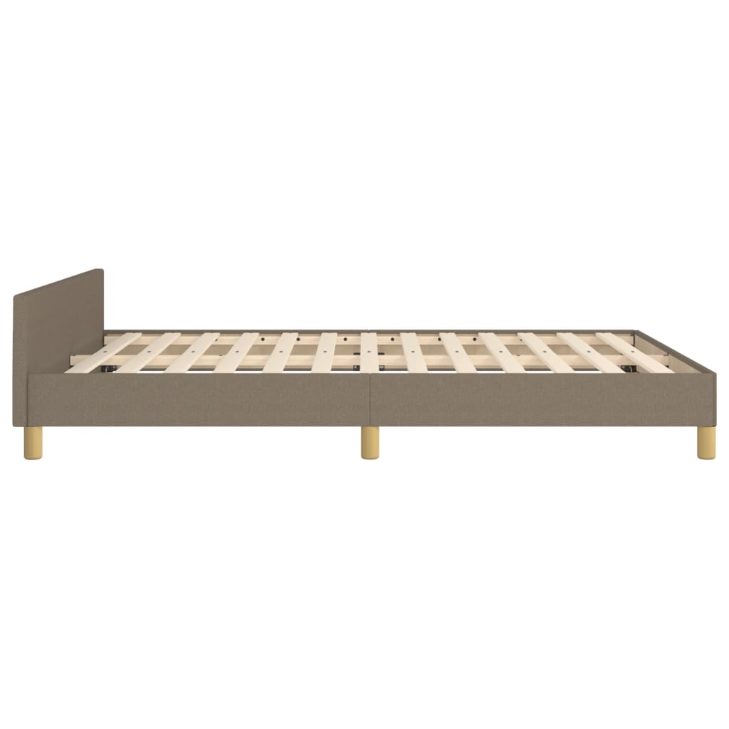 Cadre de lit sans matelas en tissu taupe pour la chambre, 140 × 200 cm - 7