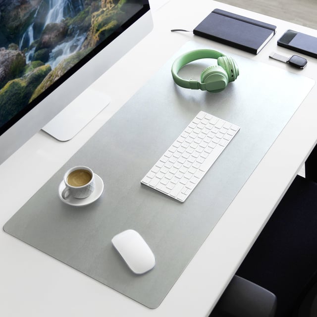 Sottomano Nero similpelle grigio argento 120 x 60 cm