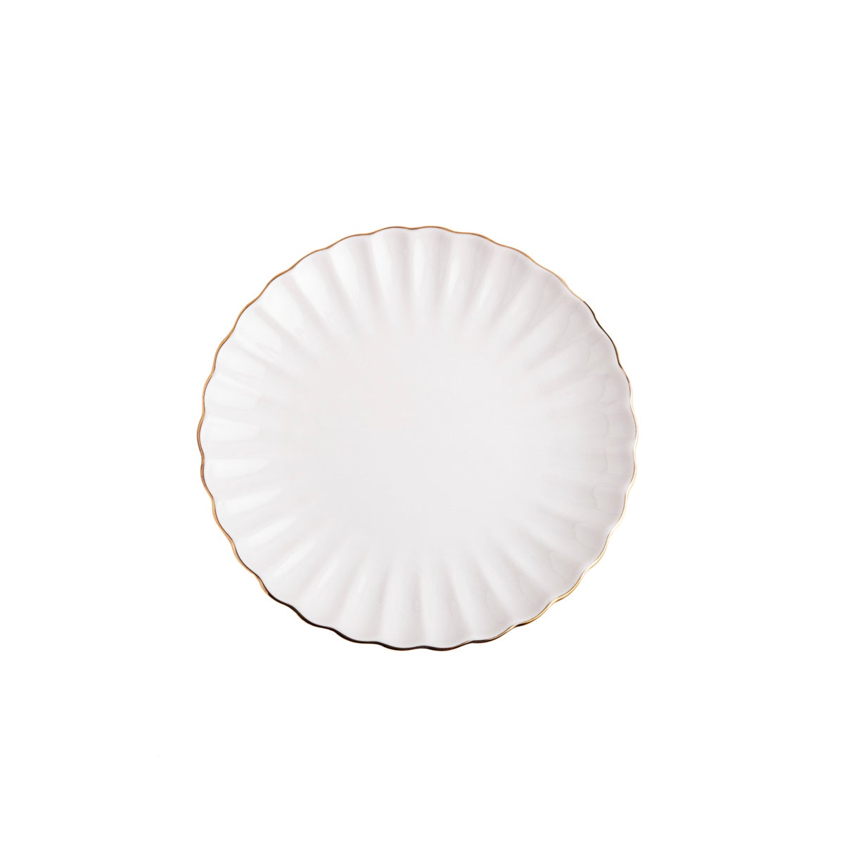 Talerz MELIDA obiadowy ze złotą obwódką 27 cm HOMLA
