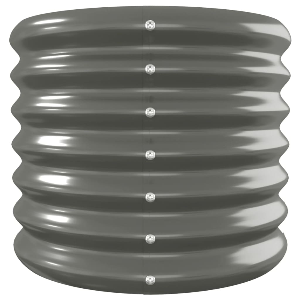 Lit surélevé de jardin Acier enduit de poudre 332x40x36 cm gris - 4