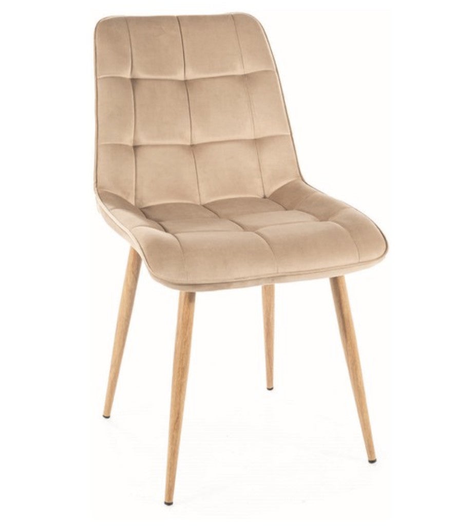 Krzesło tapicerowane CHIC D VELVET beżowe