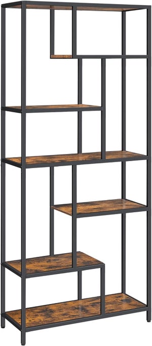 Bibliothèque VASAGLE 6 Niveaux 24x70x191.6cm - Étagère Rangement Salon Bureau, Beige Naturel