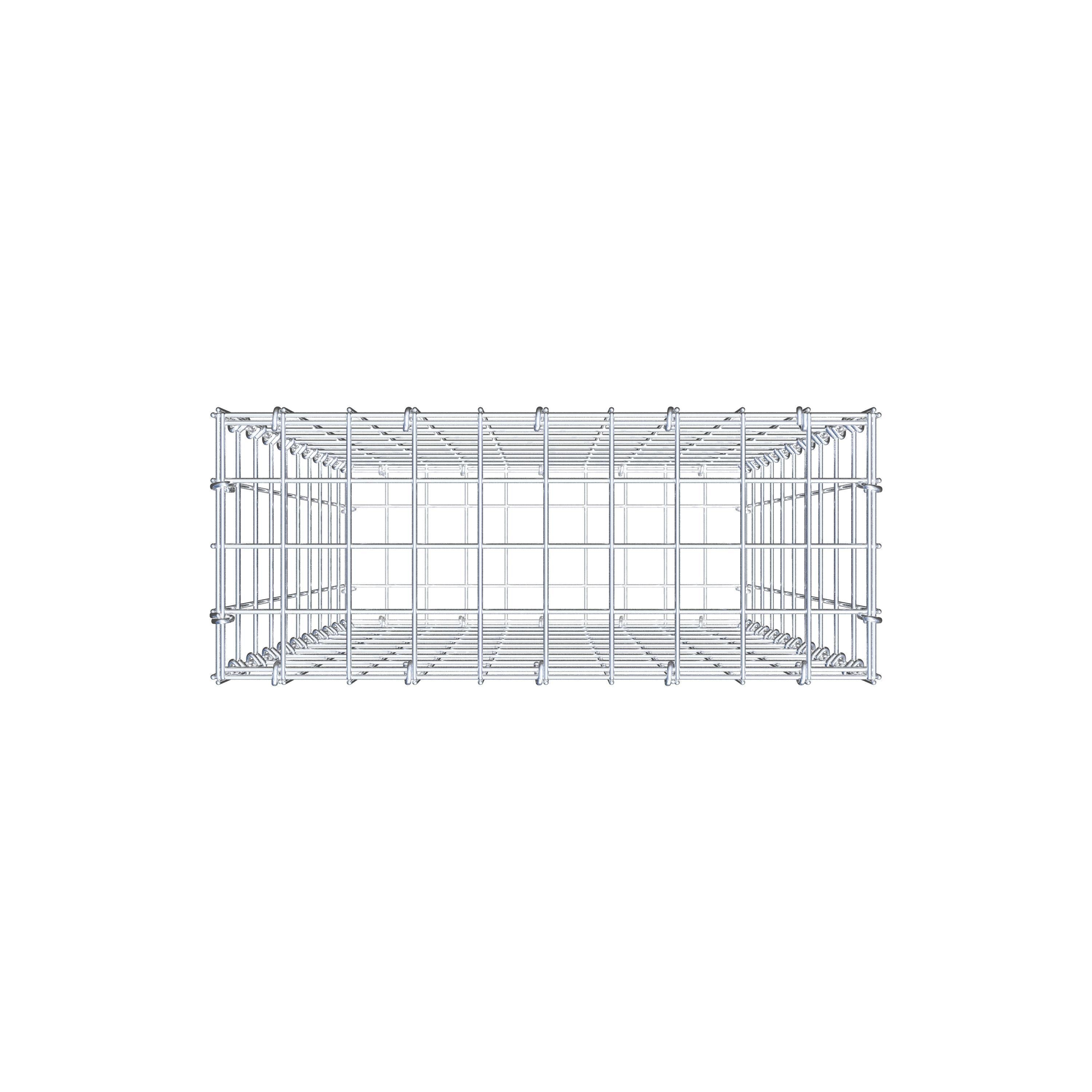 Gavión de acero galvanizado 100x50x20cm (LxAxP), malla 5 x 10cm, Anillo en C, jaula metálica para muro o jardín - 5