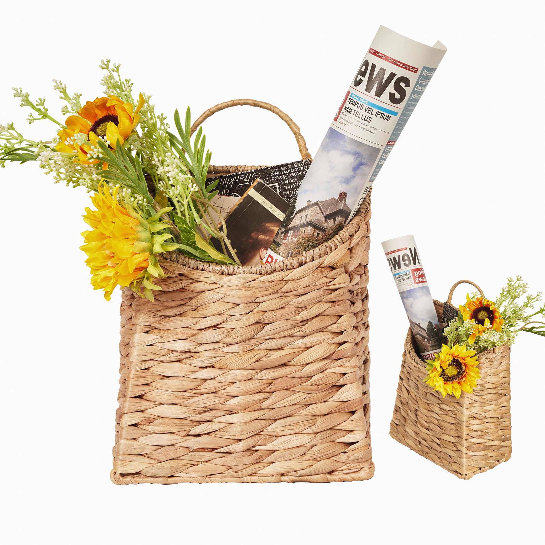 Panier de fleurs en rotin - Panier mural en osier pour pots de fleurs - Paniers en osier tissés à suspendre au mur - Panier de de rangement pour décoration Generic Panier de fleurs en rotin - Panier mural en osier pour pots de fleurs - Paniers en osier tissés à suspendre au mur - Panier de de rangement pour décoration Generic