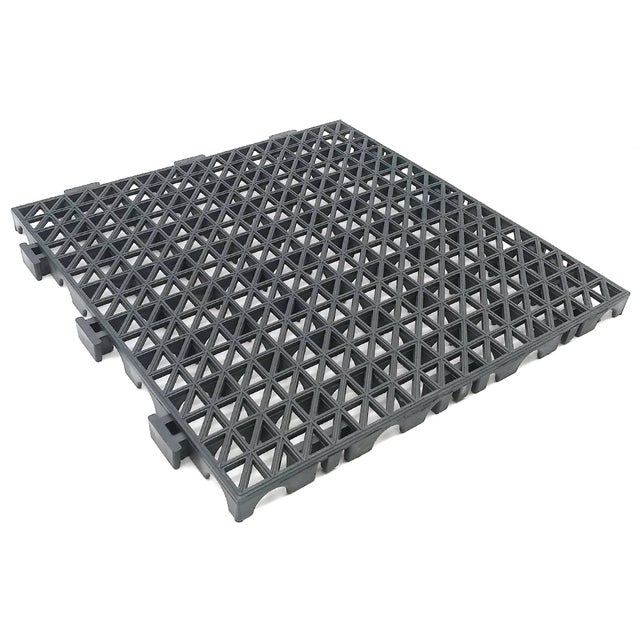 Lot 50 dalles PVC renforcé, Gris Foncé, 33x33x2cm (≈5,5m²) - Pour sols de garage, stations de lavage auto, ateliers, passage des véhicules et engins