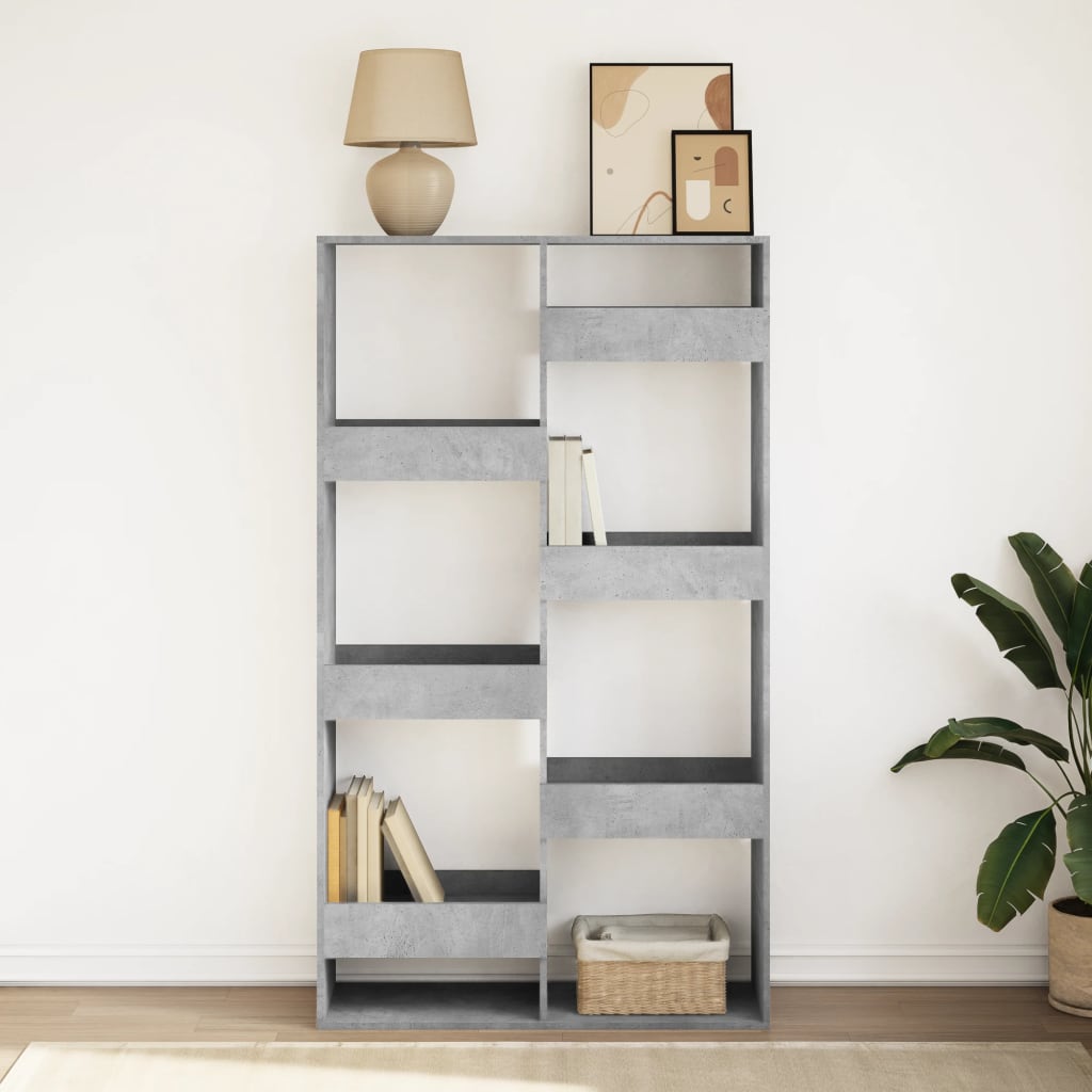 Estantería Librería，Armario de libros madera de ingeniería gris hormigón 100x33x175 cm CFW597363 - 3