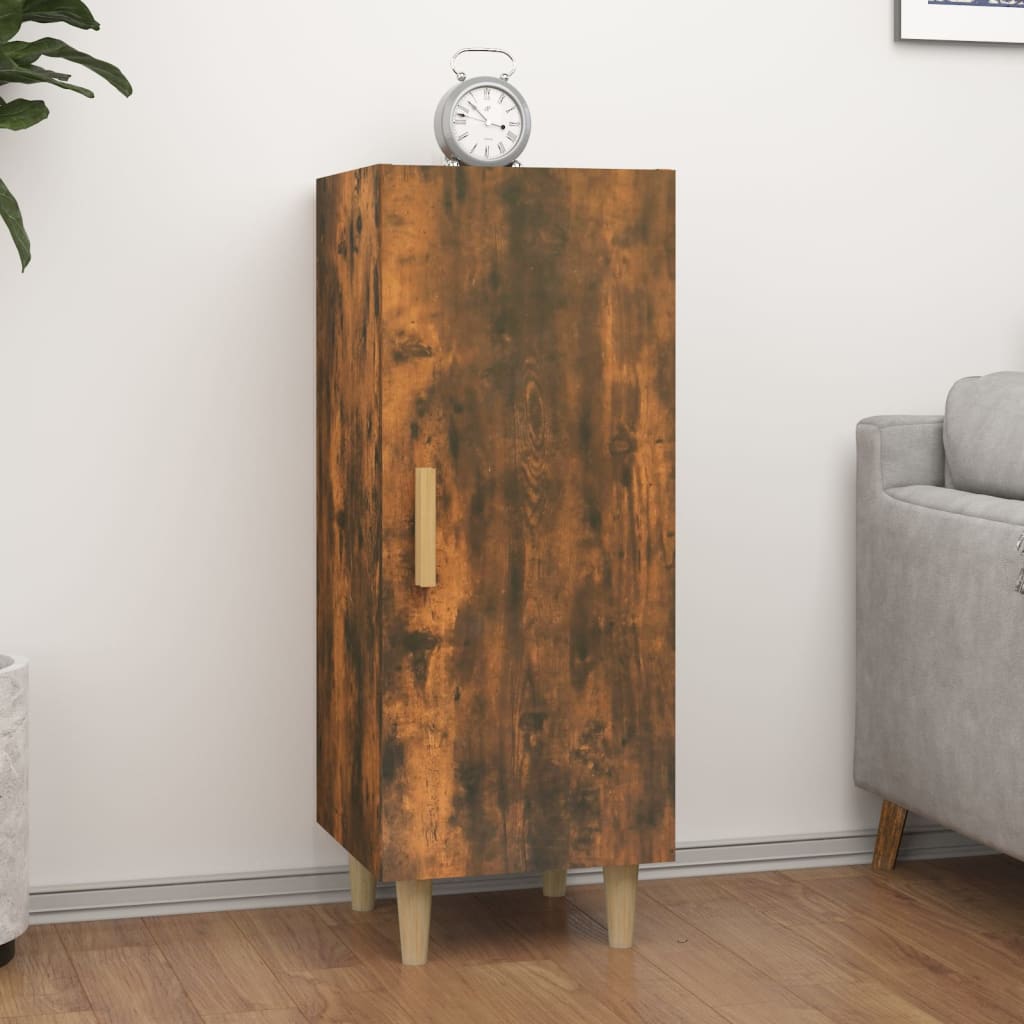 VidaXL Credenza Rovere Fumo 34,5x34x90 Cm – Legno Multistrato Con Anta In Vetro