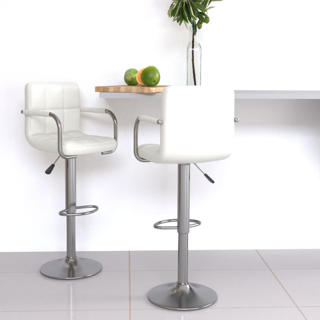 Maison exclusive - taburetes de cocina 2 unidades cuero sintético blanco
