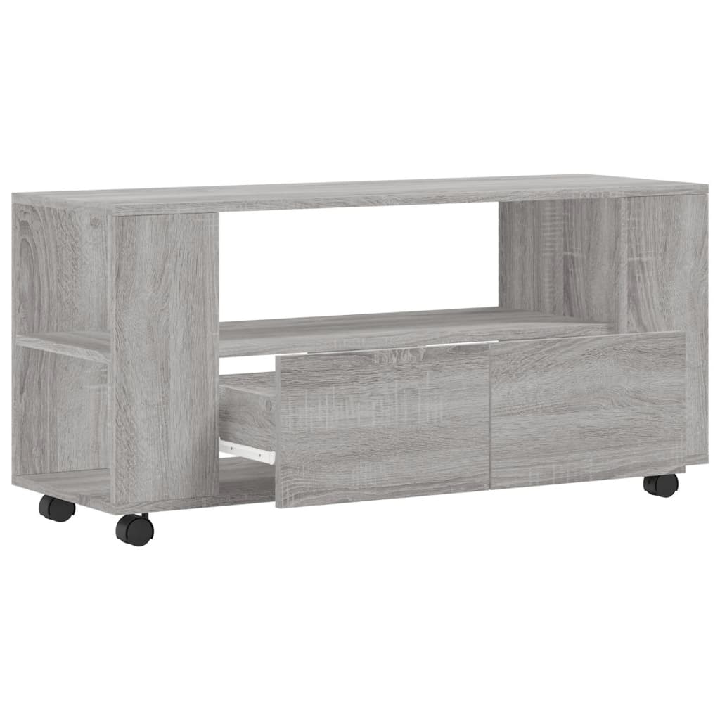 Meuble TV sonoma gris 102x34,5x43 bois d'ingénierie - 5