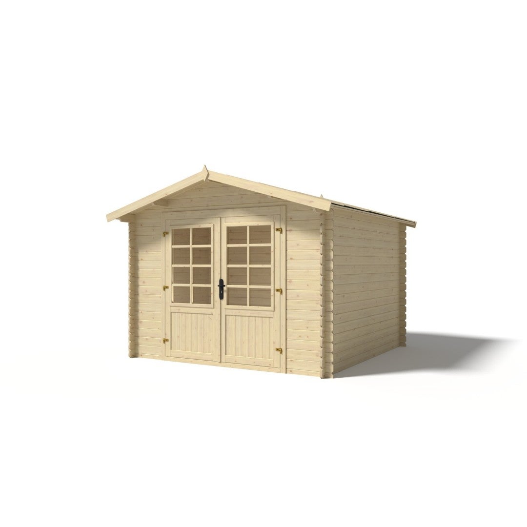 Abri de jardin en bois - 9m2 - 3x3m - Ep. 28mm - Couleur: naturel - DOM530 - ALTANKA - 9
