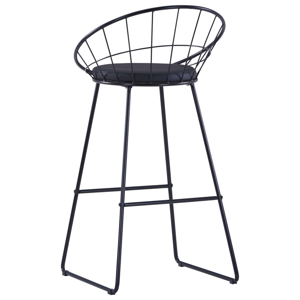 Chaises de bar lot de 2 noir similicuir - 5